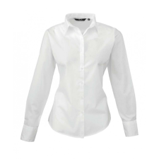 Premier Női Premier PR300 Women&#039;S Long Sleeve poplin Blouse -XL, White blúz