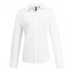 Premier Női Premier PR334 Women'S Long Sleeve Signature Oxford Blouse -2XL, White