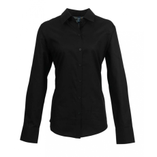 Premier Női Premier PR334 Women'S Long Sleeve Signature Oxford Blouse -5XL, Black