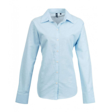 Premier Női Premier PR334 Women'S Long Sleeve Signature Oxford Blouse -L, Light Blue