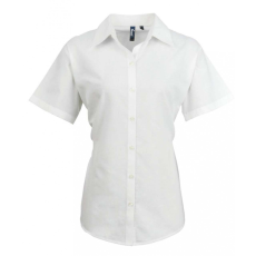 Premier Női Premier PR336 Women'S Short Sleeve Signature Oxford Blouse -3XL, White