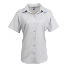 Premier Női Premier PR336 Women&#039;S Short Sleeve Signature Oxford Blouse -6XL, Silver blúz