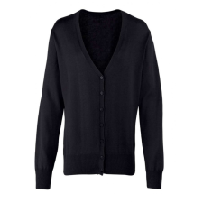 Premier Női Premier PR697 Women&#039;S Button-Through Knitted Cardigan -2XL, Black női pulóver, kardigán