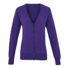 Premier Női Premier PR697 Women&#039;S Button-Through Knitted Cardigan -3XL, Purple női pulóver, kardigán