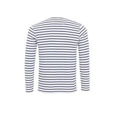 Premier PR218 férfi gombos nyakú felgombolható hosszú ujjú sztreccspóló Premier, White/Navy-XL férfi póló
