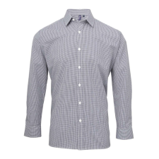 Premier PR220 MEN&#039;S LONG SLEEVE GINGHAM COTTON MICROCHECK SHIRT 2XL munkaruha
