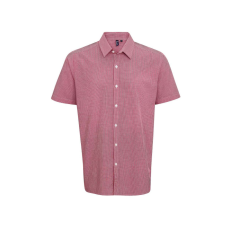 Premier PR221 MEN'S SHORT SLEEVE GINGHAM COTTON MICROCHECK SHIRT 2XL
