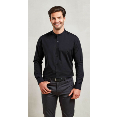 Premier PR258 BANDED COLLAR &- 039;GRANDAD&- 039; LONG SLEEVE SHIRT XS