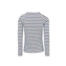 Premier PR318 Női gombos nyakú felgombolható hosszú ujjú sztreccspóló Premier, White/Navy-XL