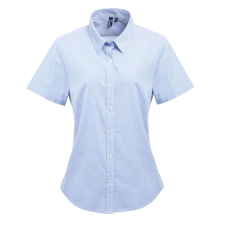 Premier PR321 WOMEN&#039;S SHORT SLEEVE GINGHAM MICROCHECK SHIRT 3XL munkaruha