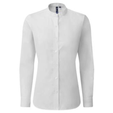 Premier PR358 WOMEN’S BANDED COLLAR 'GRANDAD' SHIRT S