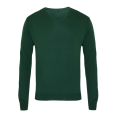 Premier PR694 V-nyakú finom kötésű férfi pulóver Premier, Bottle-3XL