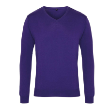 Premier PR694 V-nyakú finom kötésű férfi pulóver Premier, Purple-XXS férfi pulóver, kardigán