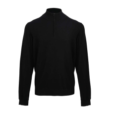 Premier PR695 férfi pulóver 1/4 cipzáras nyakkivágással Premier, Black-3XL