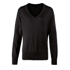 Premier PR696 V-nyakú finom kötésű Női pulóver Premier, Black-L
