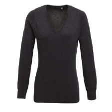 Premier PR696 V-nyakú finom kötésű Női pulóver Premier, Charcoal-3XL női pulóver, kardigán