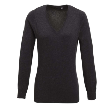Premier PR696 V-nyakú finom kötésű Női pulóver Premier, Charcoal-XL