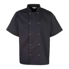 Premier Uniszex kabát Premier PR664 Chef'S Short Sleeve Stud Jacket -3XL, Black