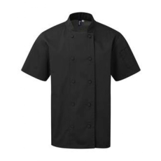 Premier Uniszex kabát Premier PR902 Chef'S Coolchecker Short Sleeve Jacket -2XL, Black