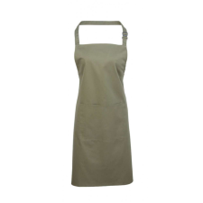 Premier Uniszex kötény Premier PR154 ‘Colours’ Bib Apron With pocket -Egy méret, Olive női ruházati kiegészítő