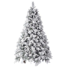  Prémium alaszkai műfenyő hóval és fenyőtobozokkal, 150 cm műfenyő
