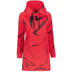  Prémium női funkcionális hosszabbított pulóver ALTISPORT VOJ/ALW049MI03 PIROS ÉS FEKETE méret: XXXL