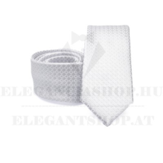  Prémium slim nyakkendő - Fehér aprómintás