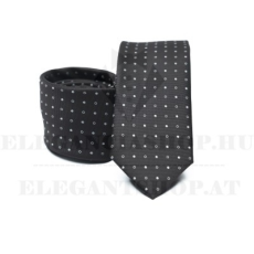  Prémium slim nyakkendő - Fekete pöttyös