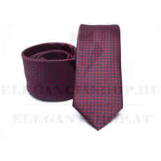  Prémium slim nyakkendő - Meggybordó aprómintás