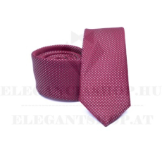  Prémium slim nyakkendő - Meggybordó aprópöttyös