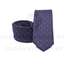  Prémium slim nyakkendő - Sötétkék mintás
