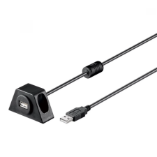PremiumCord Asztalra szerelhető USB-A apa - USB-A anya 2.0 Hosszabbító kábel - Fekete (3m) kábel és adapter