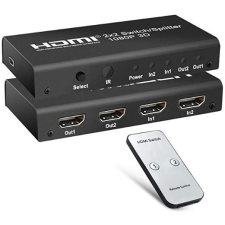 PremiumCord HDMI 2:2, 3D, 1080p, távirányítóval kábel és adapter