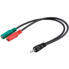 PremiumCord Jack Elosztó Fekete 30cm kjr-33 kábel és adapter