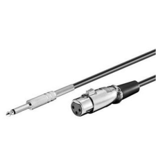 PremiumCord kjackxlr01 Jack 6.3 mm apa - 3 pin XLR anya 6 m fekete kábel audió/videó kellék, kábel és adapter