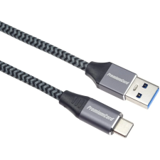PremiumCord KU31CS3 USB-C apa - USB-A apa Adat és töltő kábel - Szürke (3m) kábel és adapter