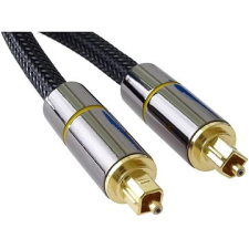 PremiumCord optikai audiokábel Toslink, OD:7mm, arany-metál kivitel + Nylon 3m kábel és adapter