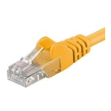 PremiumCord Patch kábel UTP CAT6, 1m, Sárga kábel és adapter
