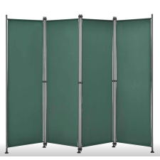 PremiumD Kültéri spanyolfal térelválasztó, harmonika paraván 170x215 cm sötétzöld kerti bútor