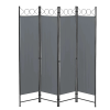 PremiumD Spanyolfal, térelválasztó paraván 4 darab díszes panel 160x171 cm sötétszürke színben