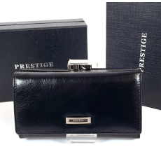 Prestige fekete, két oldalas bőr női pénztárca-keretes PR55020