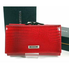 Prestige piros, két oldalas krokkó lakk bőr női pénztárca-keretes PRL55020 pénztárca