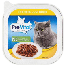 PreVital alutálka macska csirke-kacsa – 4×100 g macskaeledel