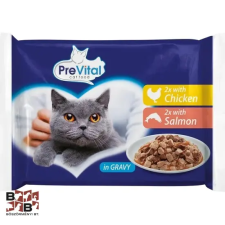  PreVital Alutasakos macska eledel Csirke-lazac 4x100g macskaeledel