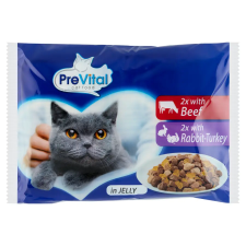 PreVital marha&nyúl&pulyka alutasakos macskaeledel zselében 4x100g macskaeledel