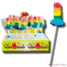 Pride – színes gumi pénisz nyalóka LGBT támogatással party kellék