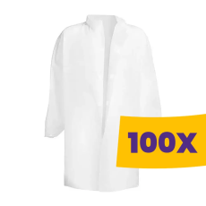 Prime Source Tépőzáras látogató köpeny PP fehér (Karton - 100 db)
