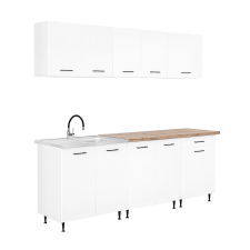  Primo 220 konyhabútor fehér, charlestone tölgy munkalappal bútor