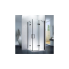  PRIMO Négyrészes, sarok zuhanykabin, 80 x 80 x 195 cm, Nyíló, Átlátszó 6 mm-es üveggel, Matt fekete