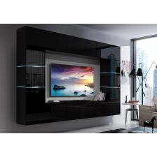 Prince Barcelona Concept 61 nappali bútor szett magasfényű fekete (249cm) bútor
